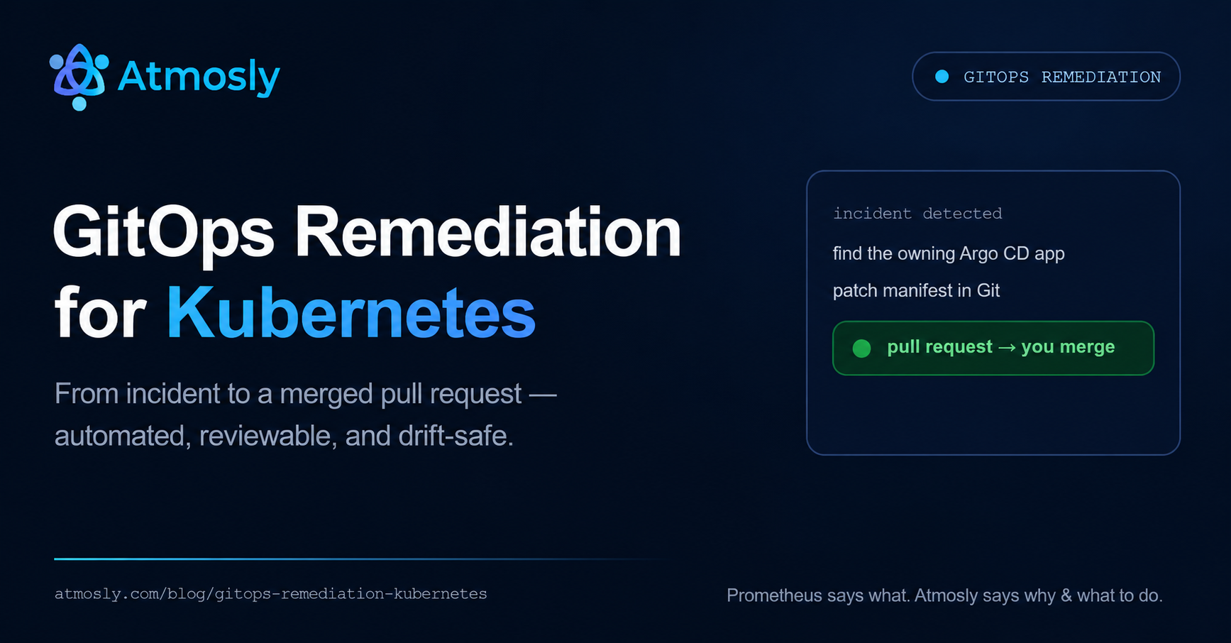 GitOps remediation for Kubernetes — from incident detection to a merged, reviewable pull request
